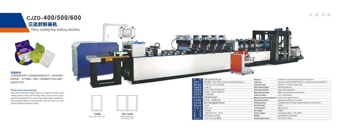 PLC Control 1000mm Shape Pouch Making Machine As Per Customer Need